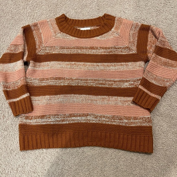 MAURICES Striped Raglan Chunky CrewNeck Fall Vibes Sweater - Picture 2 of 9